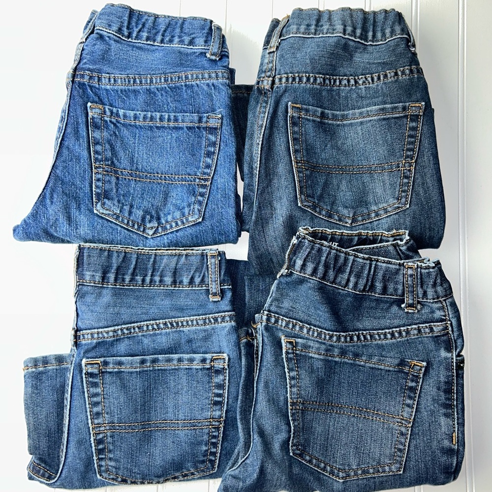 Lot of 4 pairs of Children’s Place Bootcut Jeans Pants adjustable waist Sz 8
